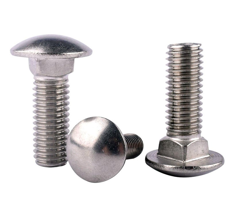 KOSJETHAS Store 3/8-16 x 1-3/4" Carriage Bolts Screws, Round Head Square Neck, 304 Stainless Steel 18-8, UNC Coarse Fully Thread, Quantity 8Pcs - Image 2